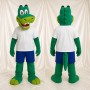 White Shirt Alligator Mascot Costume Full Body for Adults Sports Events