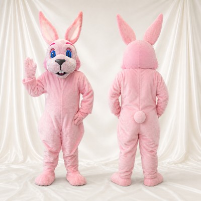 Soft Long Rabbit Mascot Costume Full Body for Adults School Events