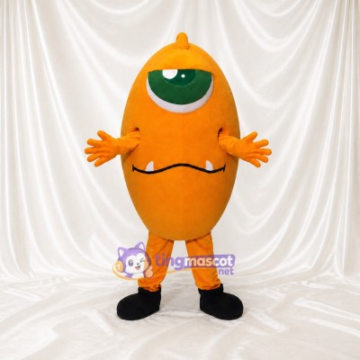 Orange Alien Mascot Costume Full Body for Adults School Events