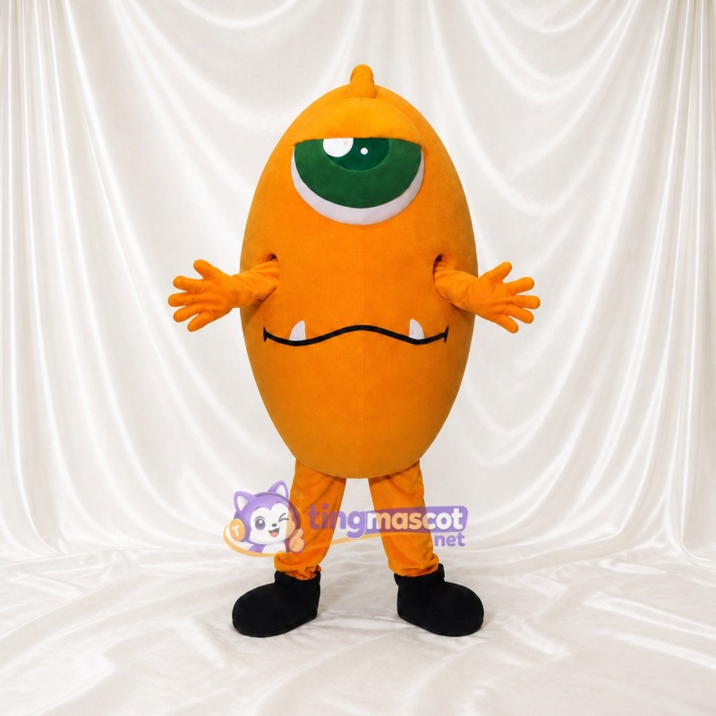 Orange Alien Mascot Costume Full Body for Adults School Events