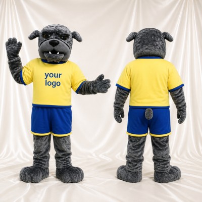 Chien gris Costume de mascotte intégral pour adultes Événements sportifs