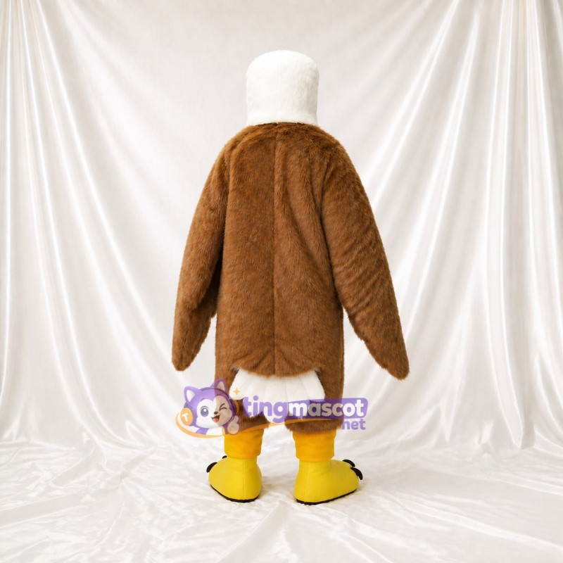 White Feather Bald Eagle Mascot Costume Full Body for Adults Sports Events