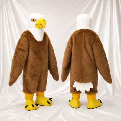 White Feather Bald Eagle Mascot Costume Full Body for Adults Sports Events