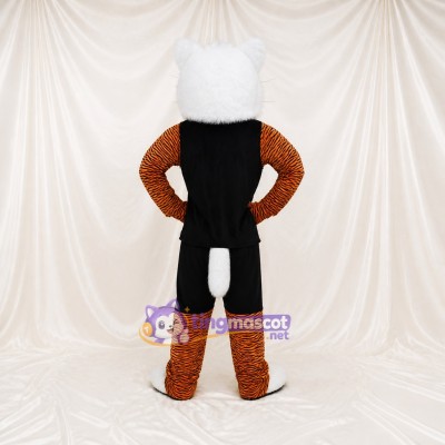 Black Athletic Tiger Mascot Costume Full Body for Adults Sports Events