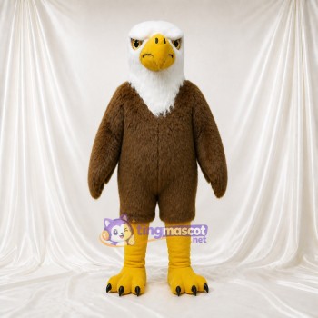 Braun Weiß Gefiederter Weißkopfseeadler Maskottchenkostüm Ganzkörper für Erwachsene Sportveranstaltungen