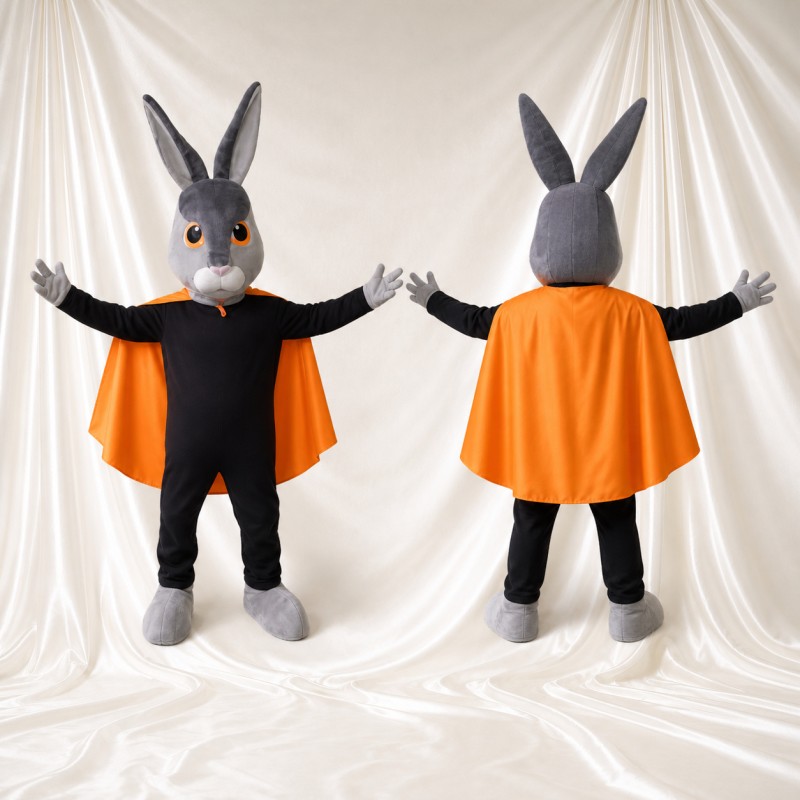 Costume de mascotte lapin héros intégral pour adultes – événements caritatifs