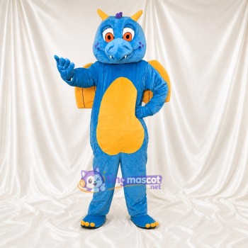 Blue Dragon Mascot Costume Full Body for Adults School Events