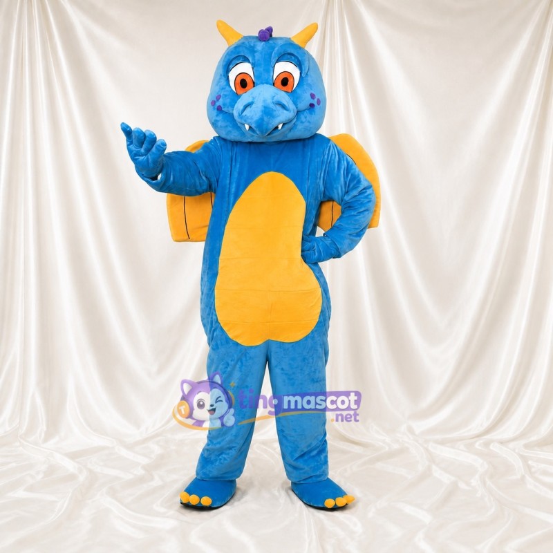 Blue Dragon Mascot Costume Full Body for Adults School Events