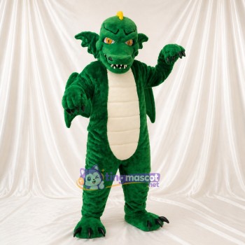 Broad Green Dragon Mascot Costume Full Body for Adults School Events