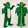 Broad Green Dragon Mascot Costume Full Body for Adults School Events