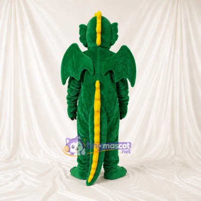 Green Broad Green Dragon Mascot Costume Full Body for Adults School Events