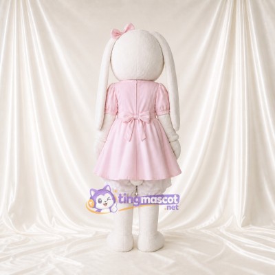 Costume de mascotte lapine blanche dame intégral pour adultes – événements de scène