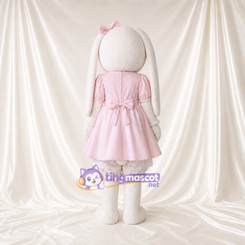 Costume de mascotte lapine blanche dame intégral pour adultes – événements de scène