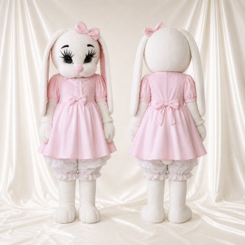 Costume de mascotte lapine blanche dame intégral pour adultes – événements de scène