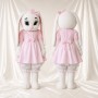 Costume de mascotte lapine blanche dame intégral pour adultes – événements de scène