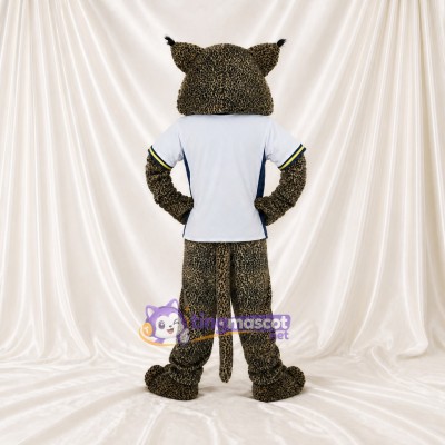 White Shirt Leopard Mascot Costume Full Body for Adults Sports Events
