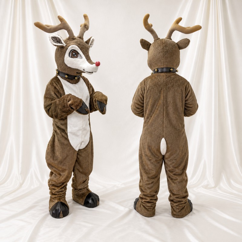 Brown Reindeer Mascot Costume Full Body for Adults School Events