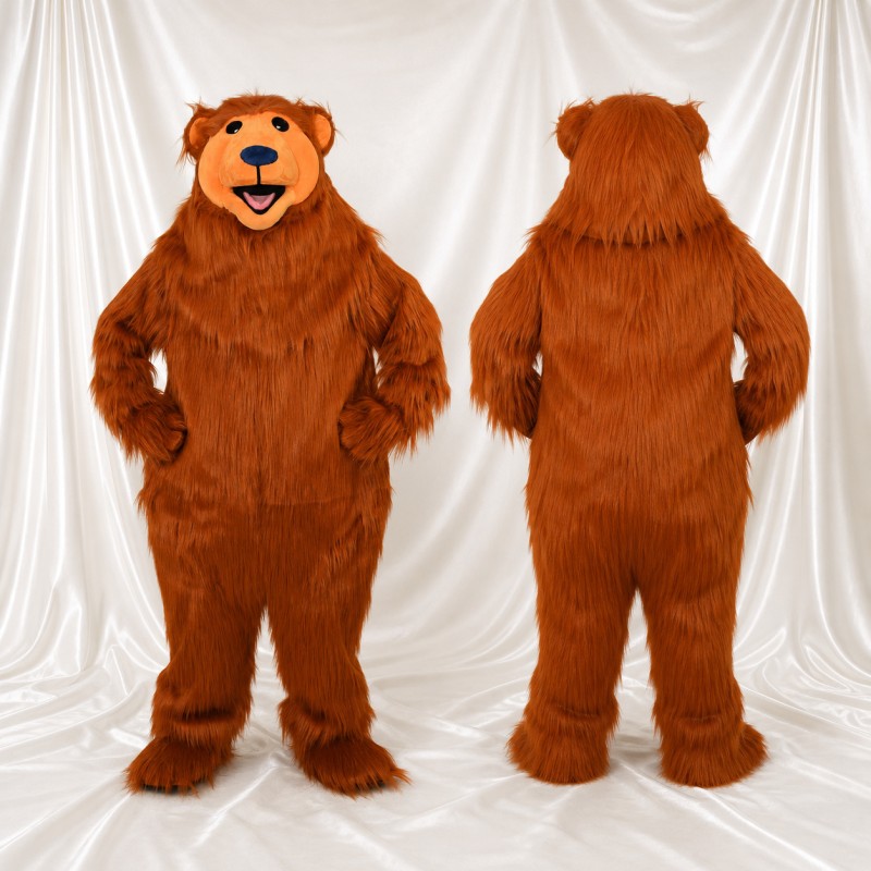 Ours Long et Ébouriffé Costume de mascotte intégral pour adultes Événements scolaires