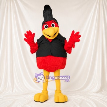 Oiseau en gilet noir Costume de mascotte intégral pour adultes Événements sportifs