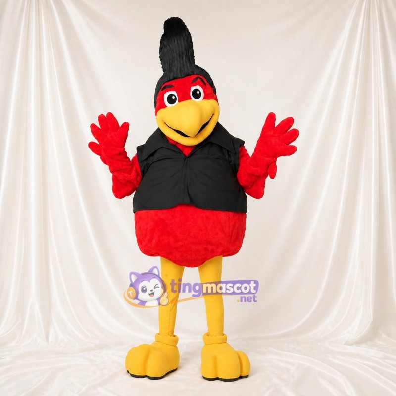 Black Vest Bird Mascot Costume Full Body for Adults Sports Events