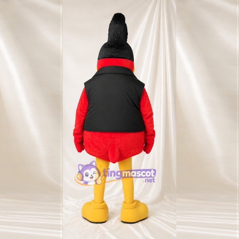 Black Vest Bird Mascot Costume Full Body for Adults Sports Events