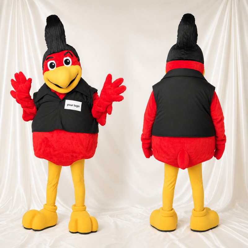 Black Vest Bird Mascot Costume Full Body for Adults Sports Events