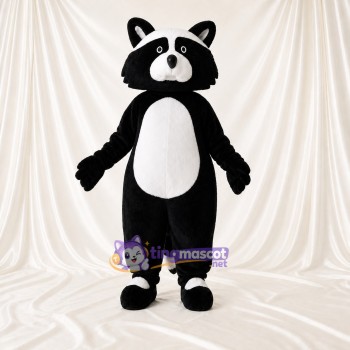 Black Raccoon Mascot Costume Full Body for Adults School Events