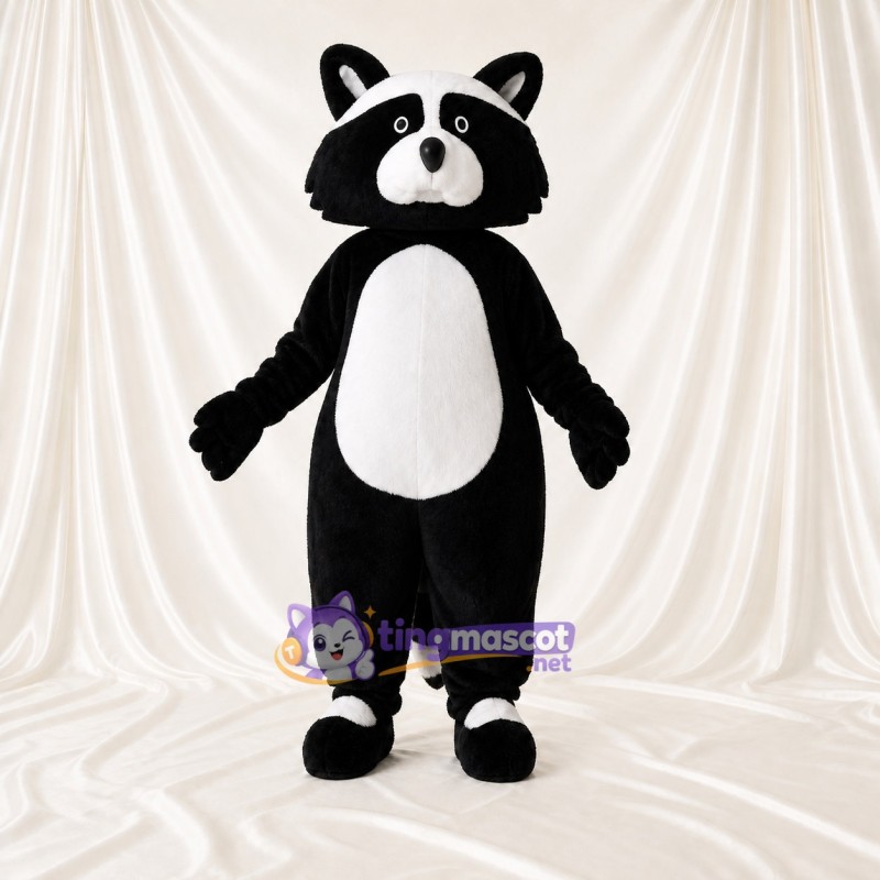 Black Raccoon Mascot Costume Full Body for Adults School Events