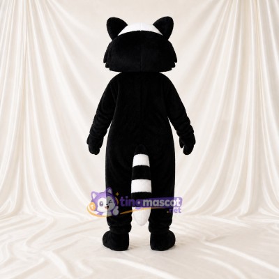 Black Raccoon Mascot Costume Full Body for Adults School Events