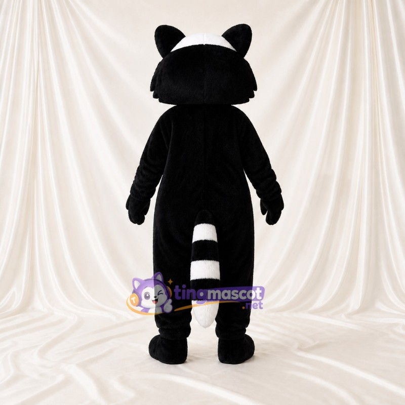 Black Raccoon Mascot Costume Full Body for Adults School Events
