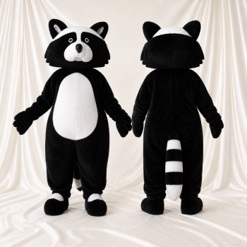 Black Raccoon Mascot Costume Full Body for Adults School Events