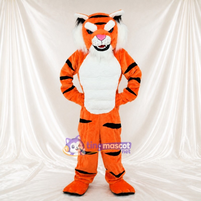 Bold Black Tiger Mascot Costume Full Body for Adults Sports Events