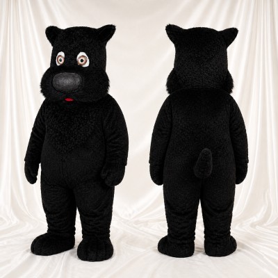 Black Dog Mascot Costume Full Body for Adults Zoos