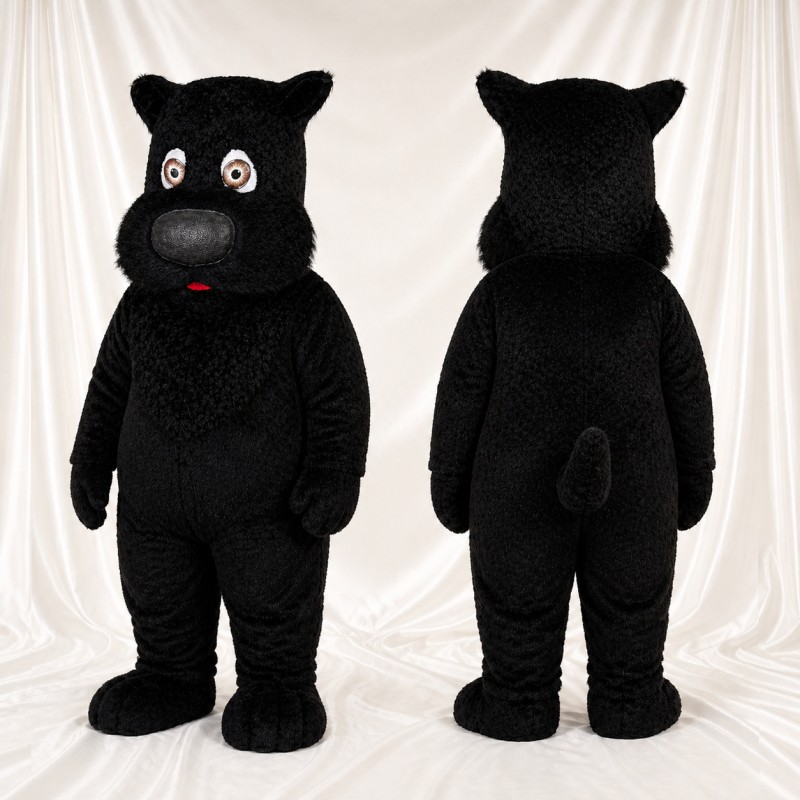 Black Dog Mascot Costume Full Body for Adults Zoos