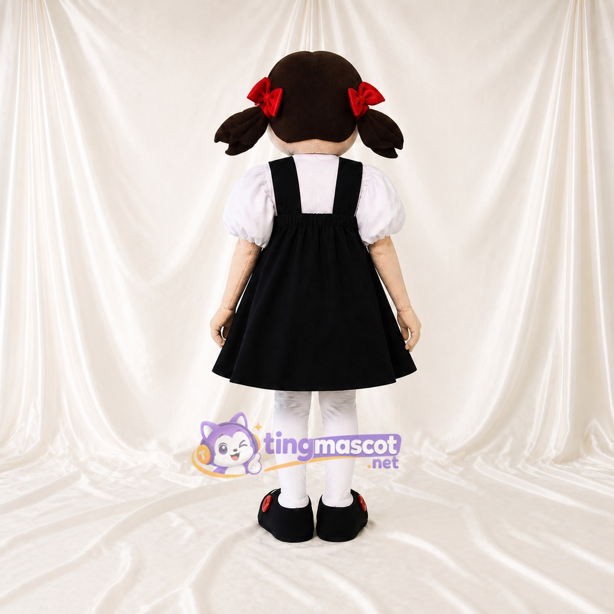 Black Young Girl Mascot Costume Full Body for Adults School Events Black Young Girl Mascot Costume Full Body for Adults School Events
