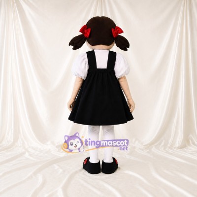 Black Young Girl Mascot Costume Full Body for Adults School Events
