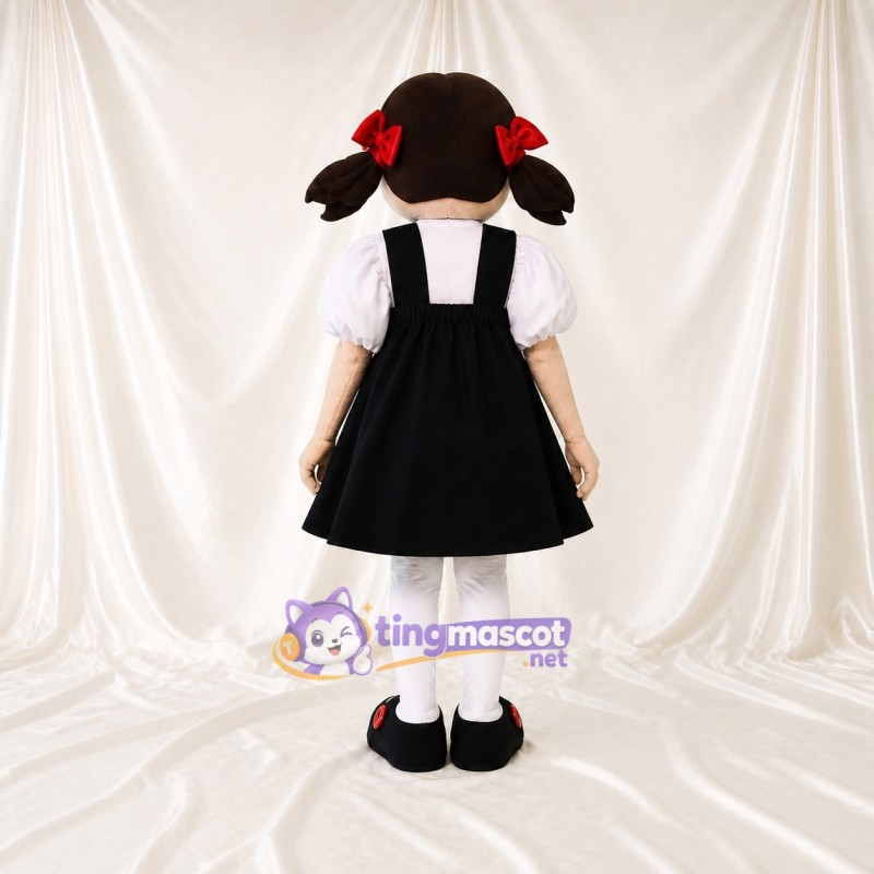 Black Young Girl Mascot Costume Full Body for Adults School Events