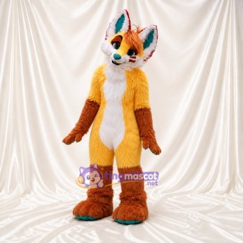 Renard au ventre blanc orange Costume de mascotte intégral pour adultes Événements scolaires