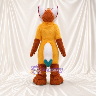 Orange White Belly Fox Mascot Costume Full Body for Adults School Events