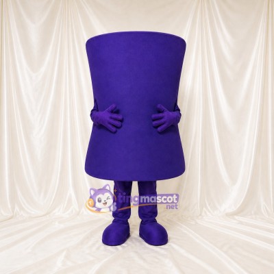 Purple Rectangle Character Mascot Costume Full Body for Adults Trade Shows