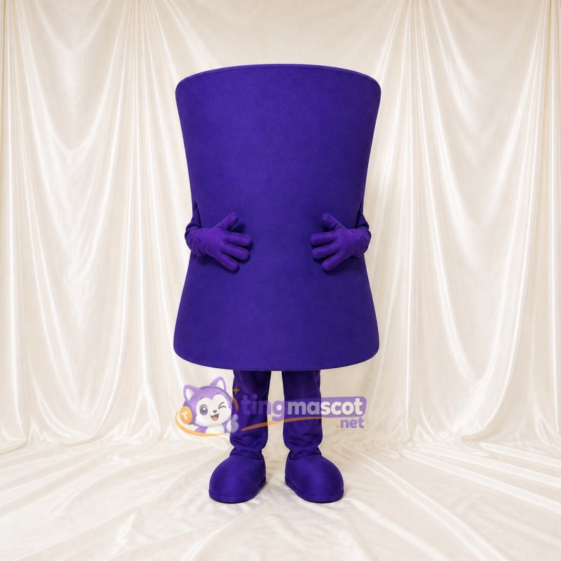 Purple Rectangle Character Mascot Costume Full Body for Adults Trade Shows