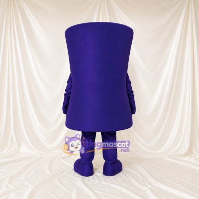Purple Rectangle Character Mascot Costume Full Body for Adults Trade Shows