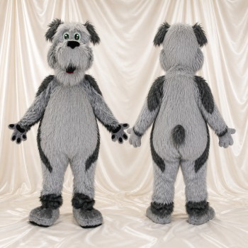 Chien à la Fourrure Hirsute Costume de mascotte intégral pour adultes Événements scolaires