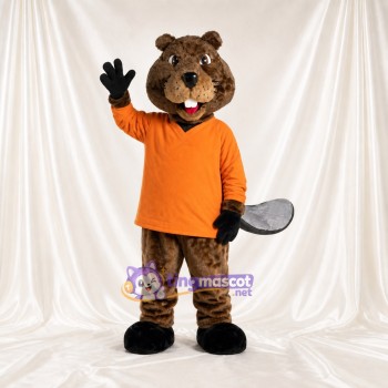 Brown Beaver Mascot Costume Full Body for Adults School Events