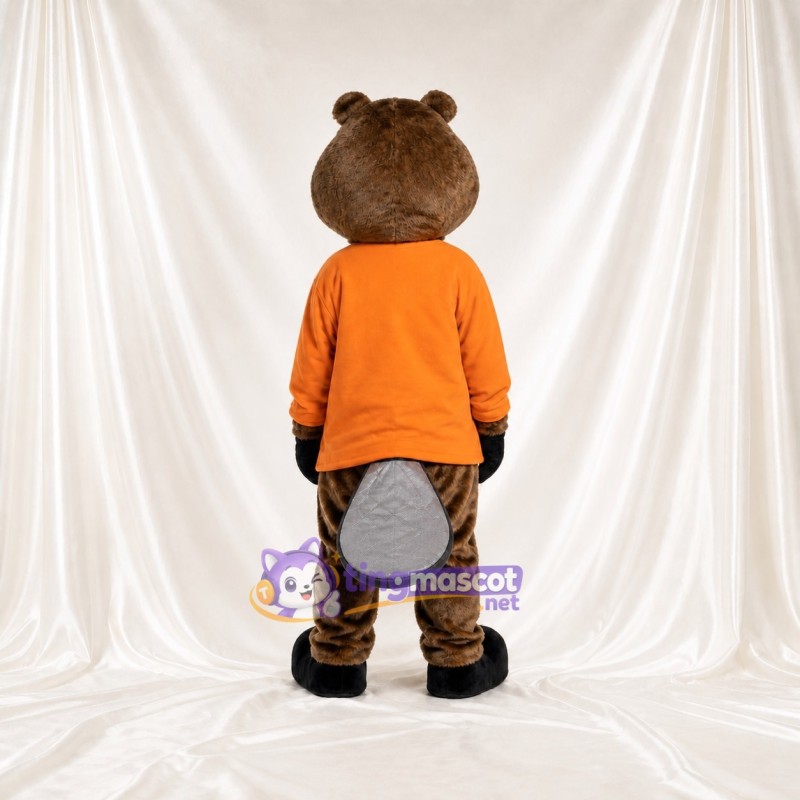 Brown Beaver Mascot Costume Full Body for Adults School Events