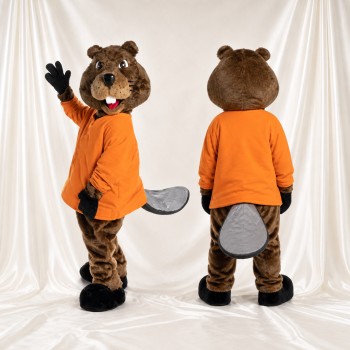 Brown Beaver Mascot Costume Full Body for Adults School Events