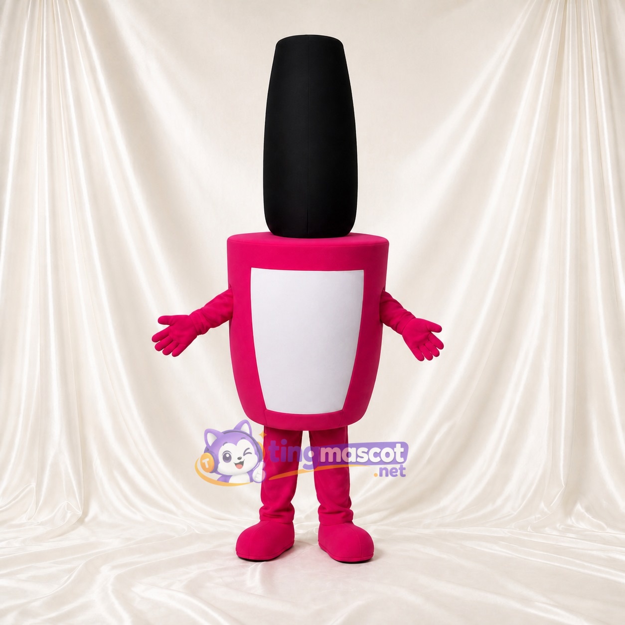 Pink Tall Black Lipstick Mascot Costume Full Body for Adults Promotions Pink Tall Black Lipstick Mascot Costume Full Body for Adults Promotions