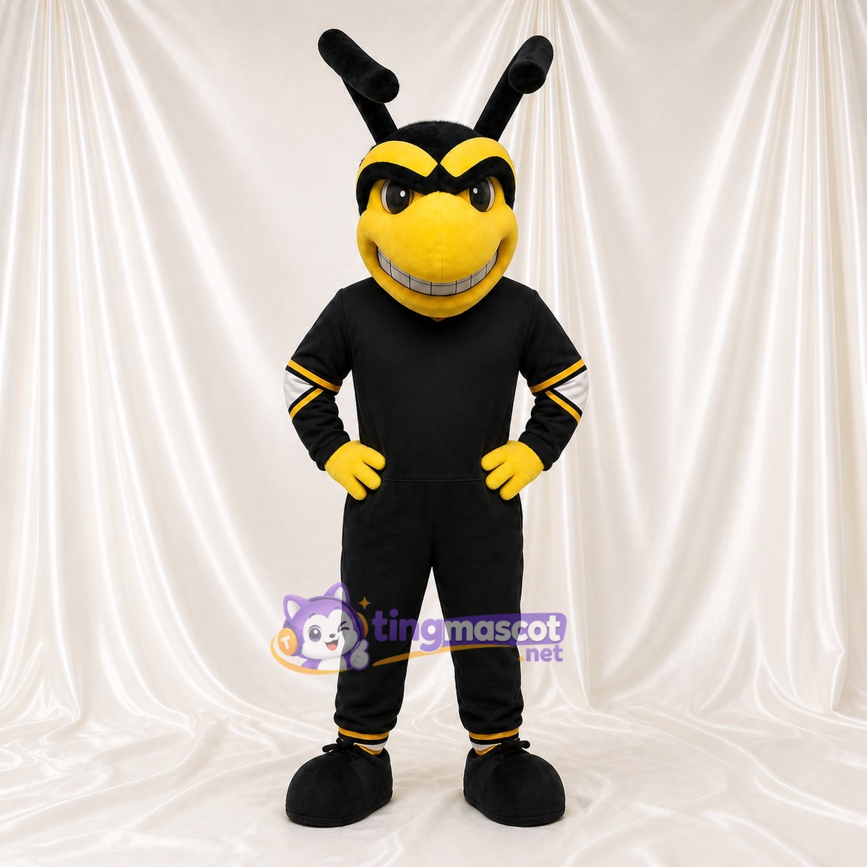 Black Bee Mascot Costume Full Body for Adults School Events Black Bee Mascot Costume Full Body for Adults School Events