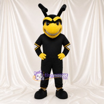 Black Bee Mascot Costume Full Body for Adults School Events