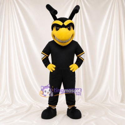 Black Bee Mascot Costume Full Body for Adults School Events